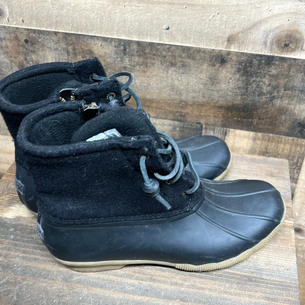 Sperry Black Duck Wool‎ Boots Women's Size 8.5